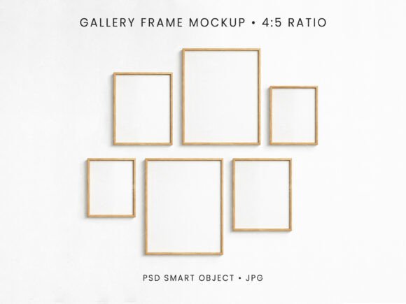 Download 4:5 Ratio Gallery Frame Mockup PSD JPG - Premium Resources
